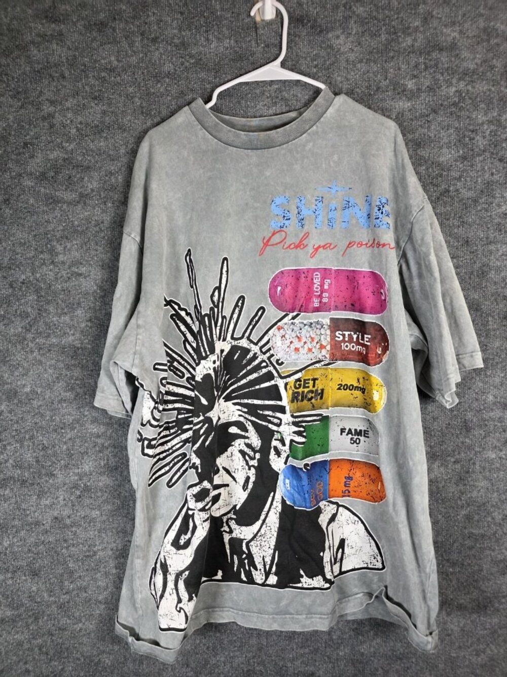frost Jacob Caya Shirt Mens 3XL Gray Shine Pill Graphic Streetwear Tee F151 Big